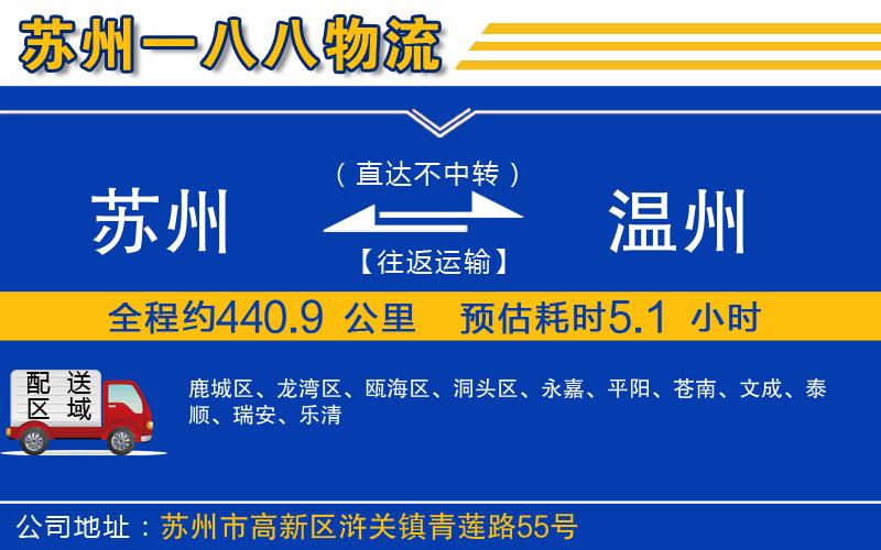 蘇州到溫州物流專線