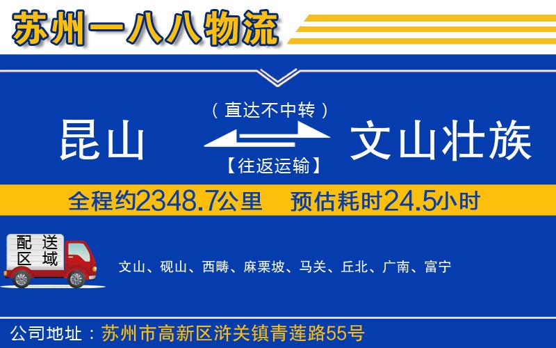 昆山到文山壯族苗族自治州物流公司