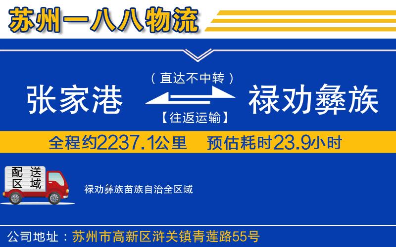 張家港到祿勸彝族苗族自治物流公司