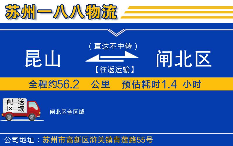 昆山到閘北區(qū)物流公司