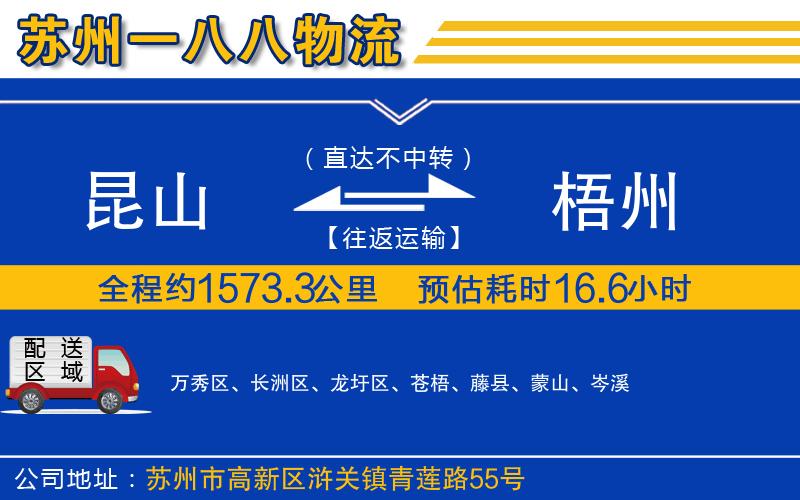 昆山到梧州物流公司